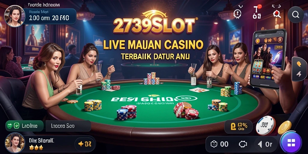 Screenshot utama 2739SLOT menampilkan gameplay Live Casino yang mendebarkan.