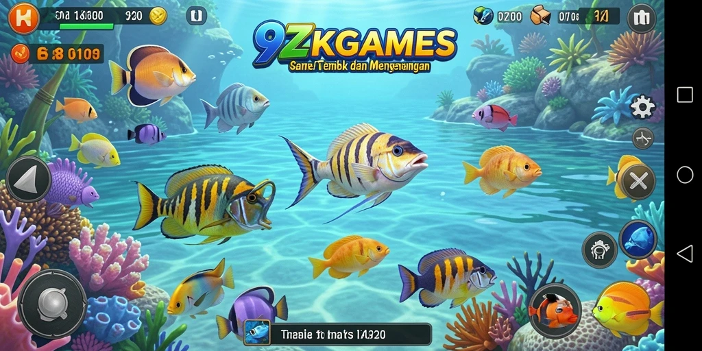 Gameplay menarik dari 9ZKGAMES dengan berbagai ikan dan senjata.