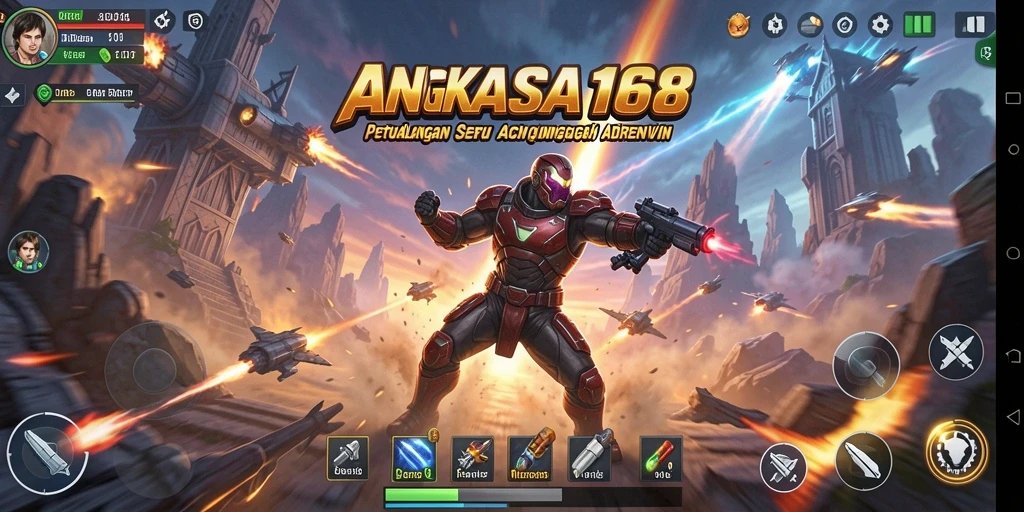 Tampilan aksi mendebarkan dalam game ANGKASA168