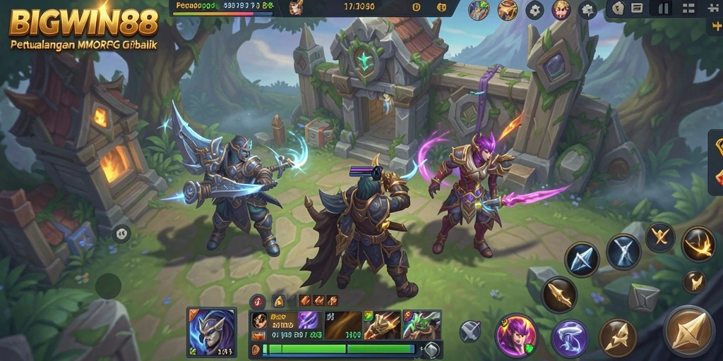 Screenshot gameplay BIGWIN88 menampilkan aksi seru dalam dunia MMORPG.