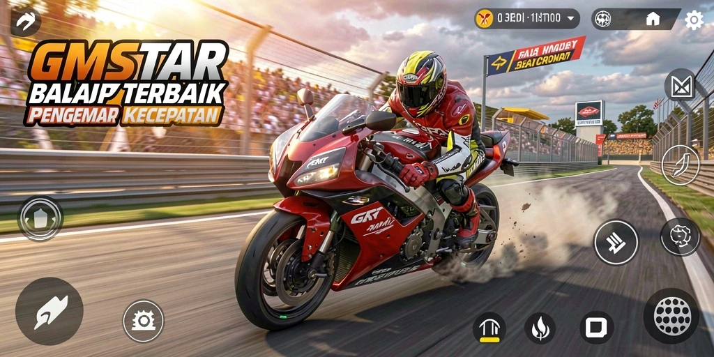 Tampilan gameplay GMSTAR yang menegangkan dan penuh adrenalin.