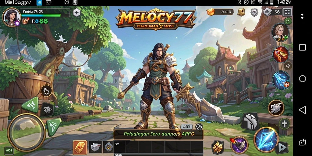 Tampilan menarik dari gameplay ARPG di MELODY77.