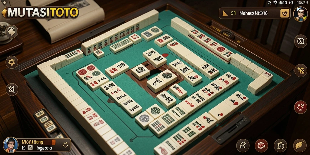 Screenshot gameplay MUTASITOTO yang menampilkan permainan Mahjong yang mendebarkan.