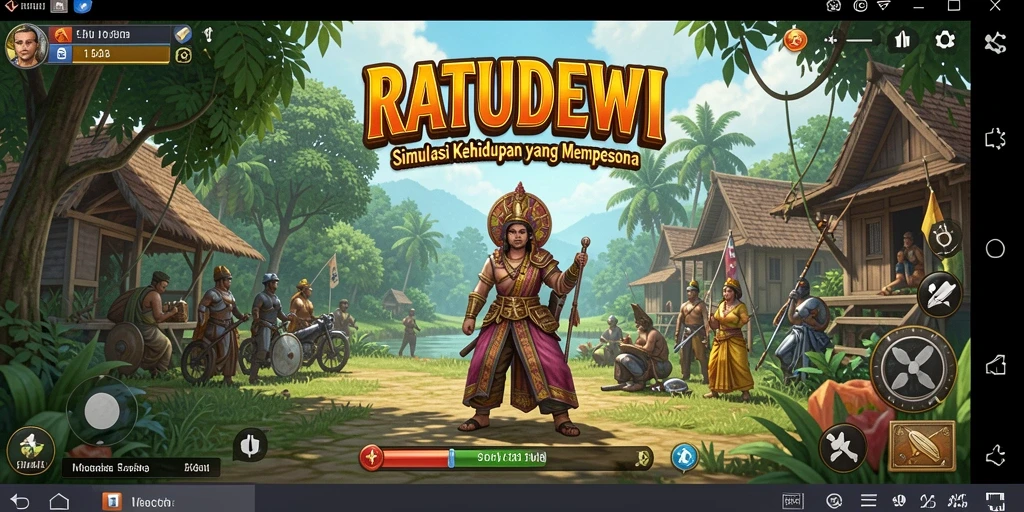 Screenshot gameplay RATUDEWI menampilkan interaksi karakter yang mendalam.