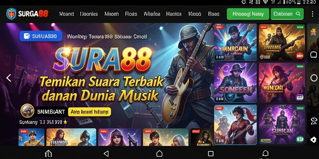 Tampilan gameplay SURGA88 dengan fitur musik interaktif.